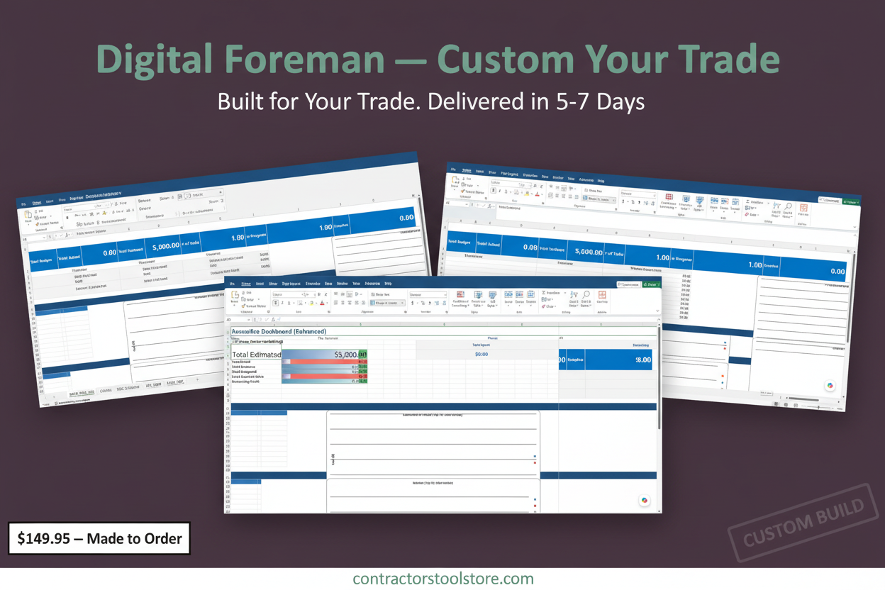 Contractor Project Dashboard — Custom Your Trade