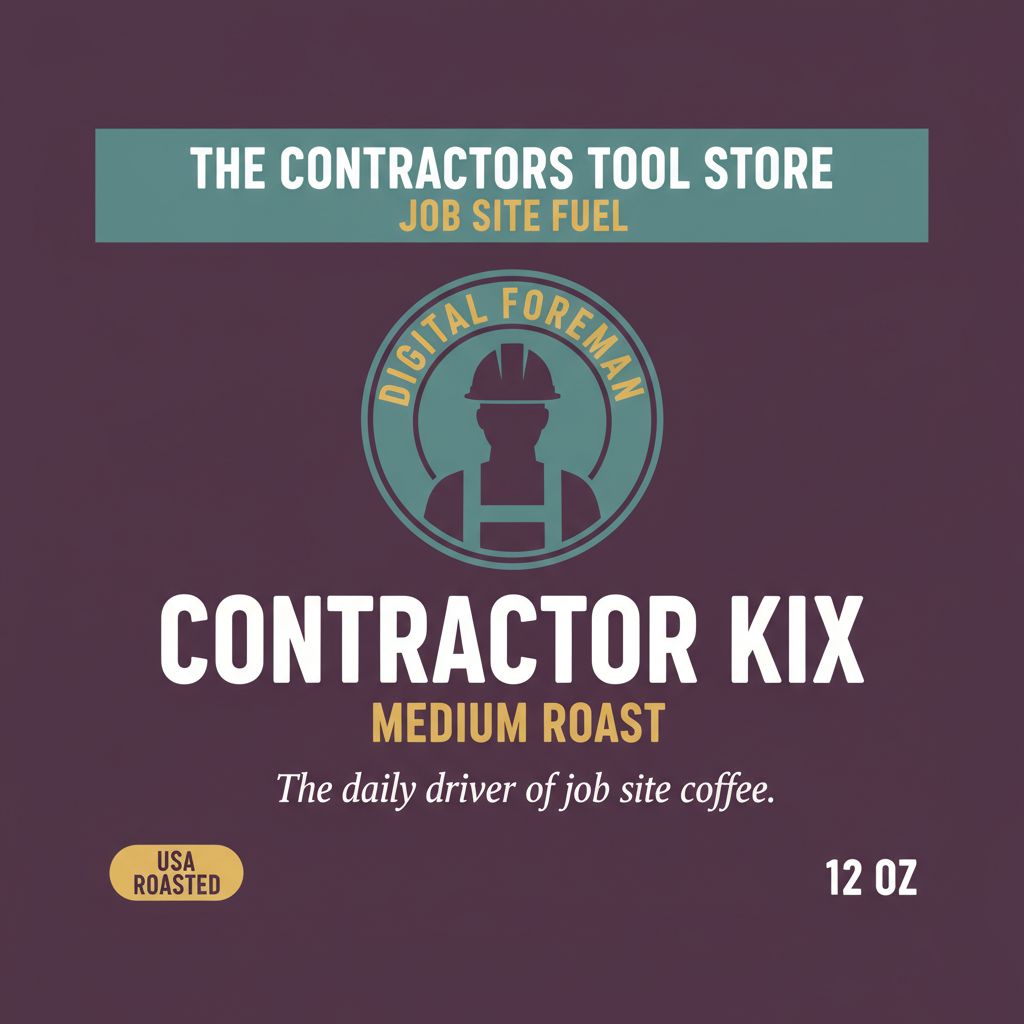 Contractor Kix Medium Roast Coffee Label