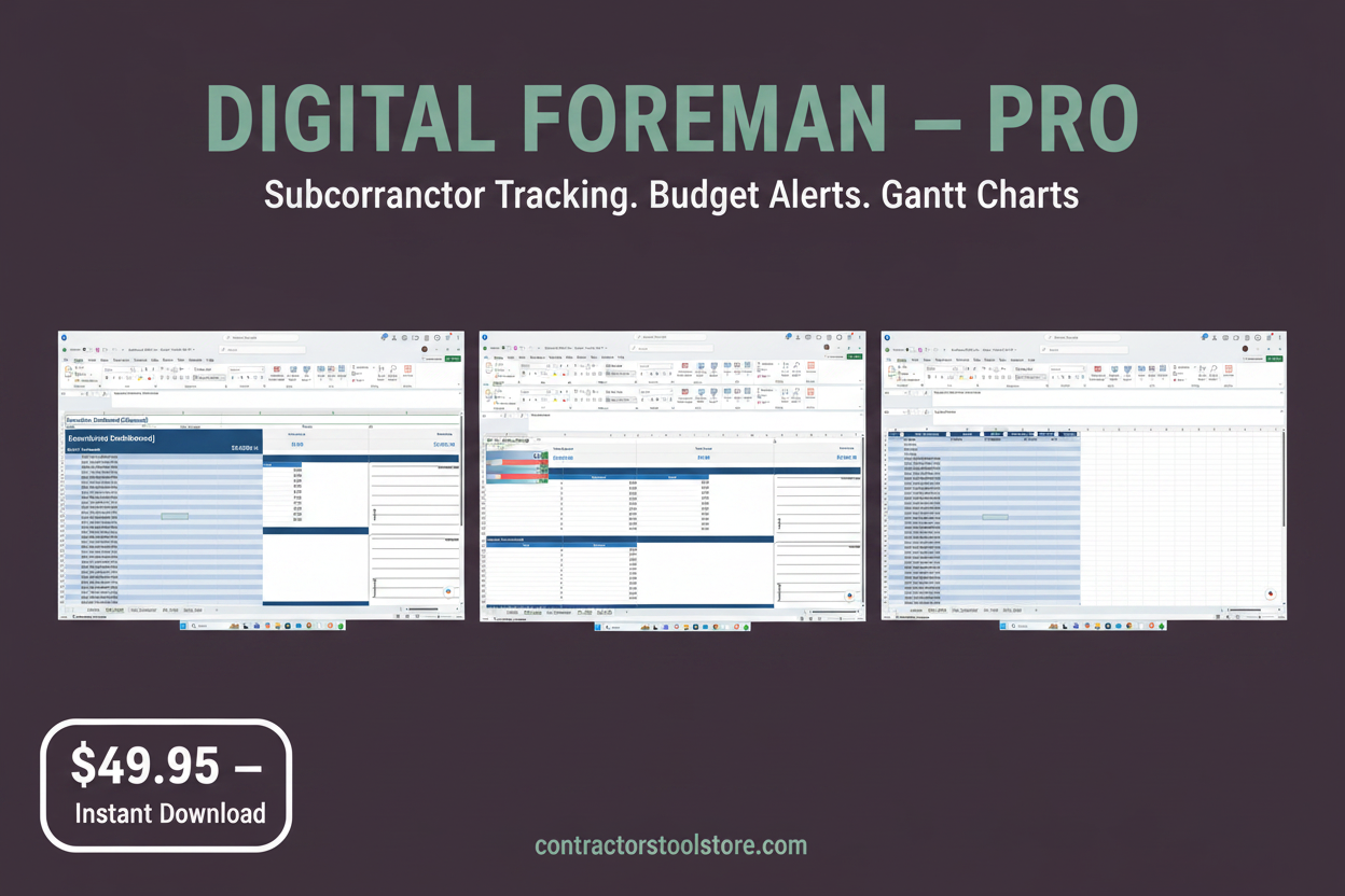 Contractor Project Dashboard — Pro